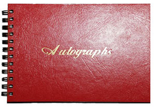 Red Stock Imprint Wire-Bound Autograph Books