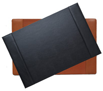 Tan and Black Top-Grain Leather Desk Pads