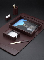 Wine Leather Six-Piece Desk Pad