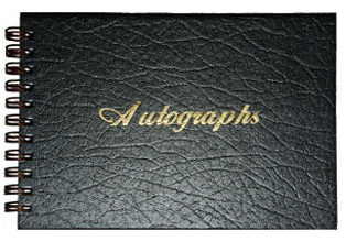 Black Stock Imprint Wire-Bound Autograph Books