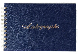 Navy Blue Stock Imprint Wire-Bound Autograph Books