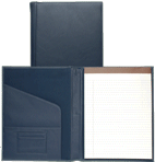 Blue Leather Document Folders, Blue Padfolios