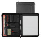 Inside and Outside of Leather Zippered Folders, Leather Zippered Business Folders