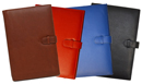 black, green, tan and camel leather folders