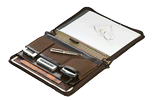 mahogany leather zippered folder