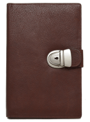 British tan leather soft cover diary with lock on tab closure
